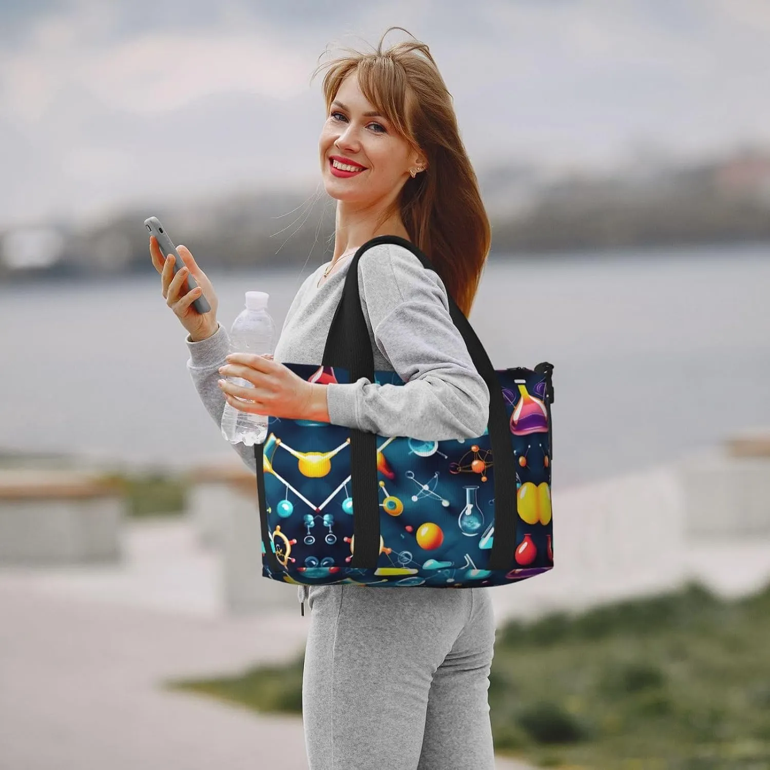 Abstract Science Chemistry Small Duffel Bag Foldable Travel Bag Weekender Bag Overnight Gym Hospital Bags For Women&Men