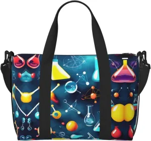 Abstract Science Chemistry Small Duffel Bag Foldable Travel Bag Weekender Bag Overnight Gym Hospital Bags For Women&Men