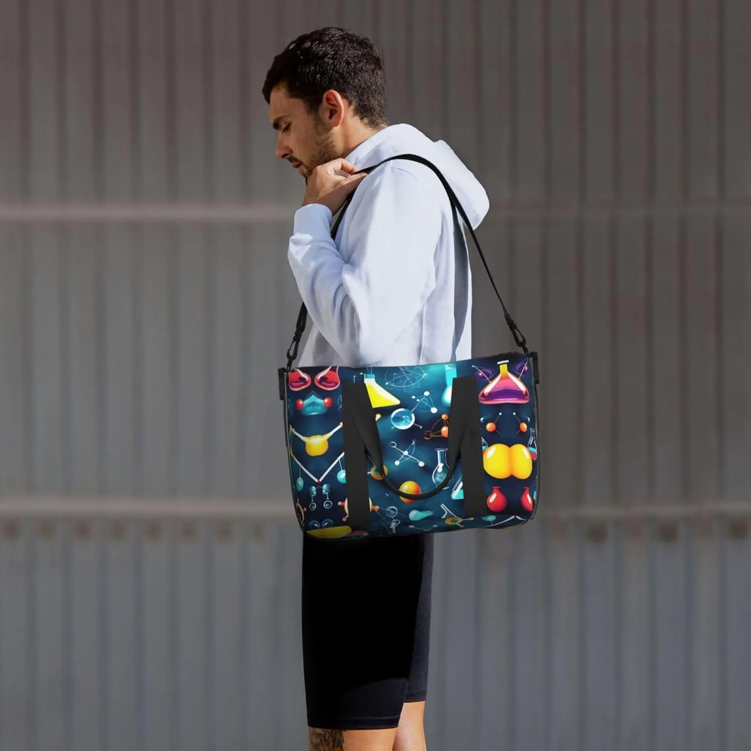 Abstract Science Chemistry Small Duffel Bag Foldable Travel Bag Weekender Bag Overnight Gym Hospital Bags For Women&Men