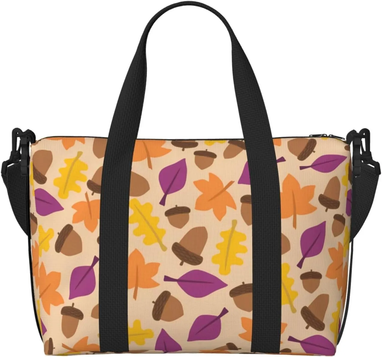 Acorn Autumn Fall Leaf Leaves Travel Duffle Bag For Women Men Weekender Overnight Bag Gym Bag For Women, Carry On Airport Bag, Travel Tote Bag With Strap For Gym Travel Business Trips