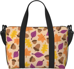 Acorn Autumn Fall Leaf Leaves Travel Duffle Bag For Women Men Weekender Overnight Bag Gym Bag For Women, Carry On Airport Bag, Travel Tote Bag With Strap For Gym Travel Business Trips