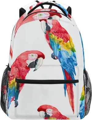ALAZA Parrot Bird Backpacks for Girls Boys Elementary School Bag Kids Bookbag Personalized Travel Daypack 3rd 4th 5th Grade Rucksack 16in