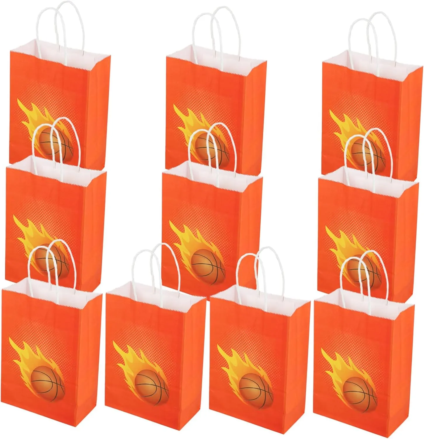 Alipis 10pcs Basketball Party Favor Bags Treat Bags for Team Large Candy Handles for Boys and Girls