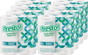 Amazon Brand - Presto! Flex-a-Size Paper Towels, 128 Sheet Family Roll, 2 Rolls (1 Packs of 2), White