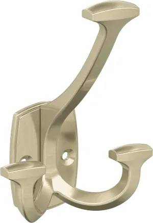 Amerock H37004BBZ | Vicinity Triple Prong Decorative Wall Hook | Golden Champagne Hook for Coats, Hats, Backpacks, Bags | Hooks for Bathroom, Bedroom, Closet, Entryway, Laundry Room, Office