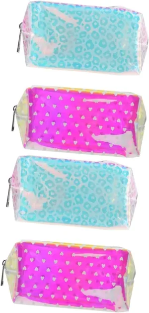 Angoily 4 Pcs Cosmetic Bag Makeup Bags Travel Makeup Bag Travel Cosmetic Bag Wash Bag Outdoor, Assorted Colorx2pcs, 23x9cmx2pcs