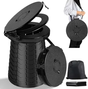 Angol Shiold Portable Toilet Folding Camping Toilet, Portable Potty for Adults, Telescoping Portable Seat for Camping with Load Capacity 660 lbs, Porta Potty for Car Camping, Hiking and Traffic Jam