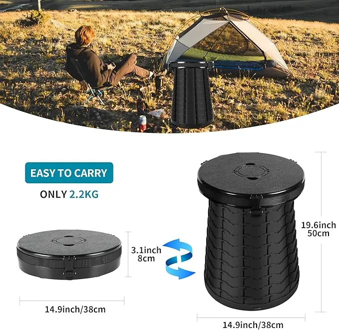 Angol Shiold Portable Toilet Folding Camping Toilet, Portable Potty for Adults, Telescoping Portable Seat for Camping with Load Capacity 660 lbs, Porta Potty for Car Camping, Hiking and Traffic Jam