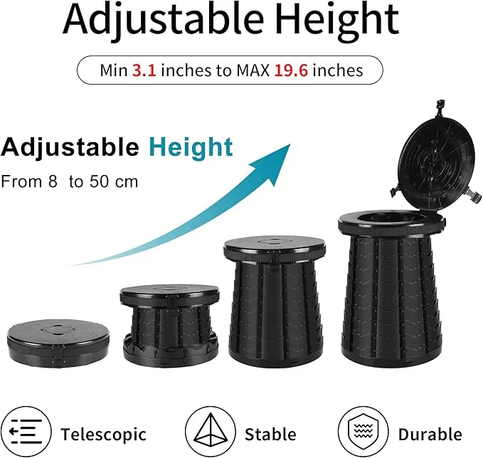 Angol Shiold Portable Toilet Folding Camping Toilet, Portable Potty for Adults, Telescoping Portable Seat for Camping with Load Capacity 660 lbs, Porta Potty for Car Camping, Hiking and Traffic Jam