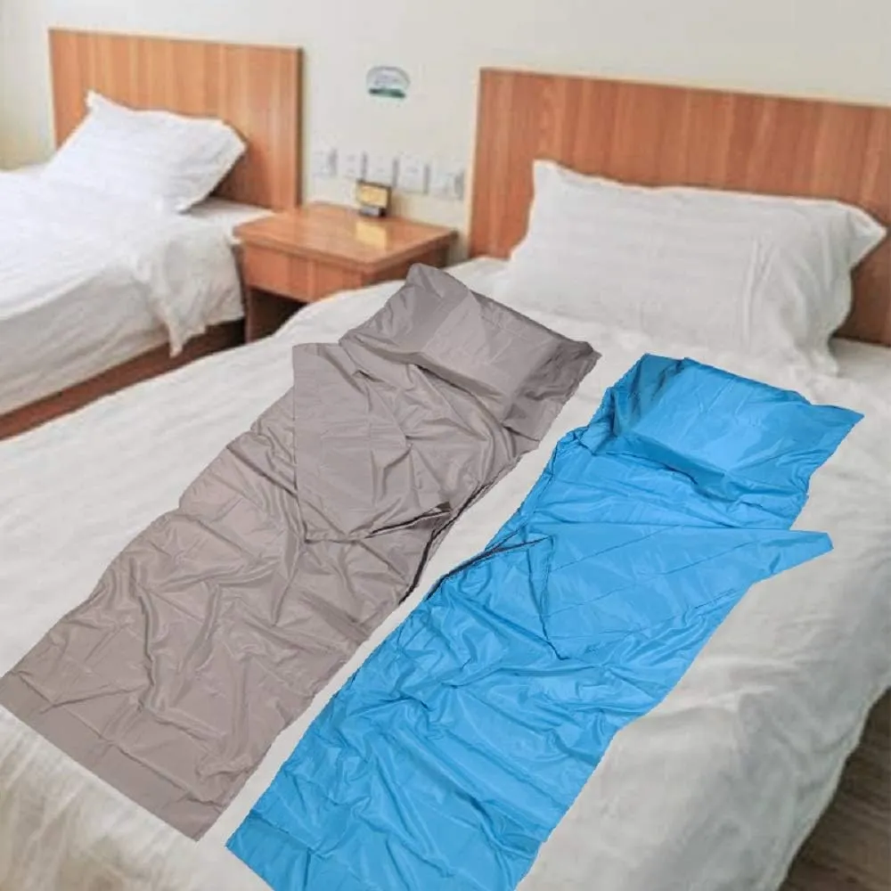 AnHua Portable Outdoor Sleeping Bag Liner Polyester Pongee Portable Single Sleeping Bags Camping Travel Healthy Hotel Outdoor Sleeping Bag