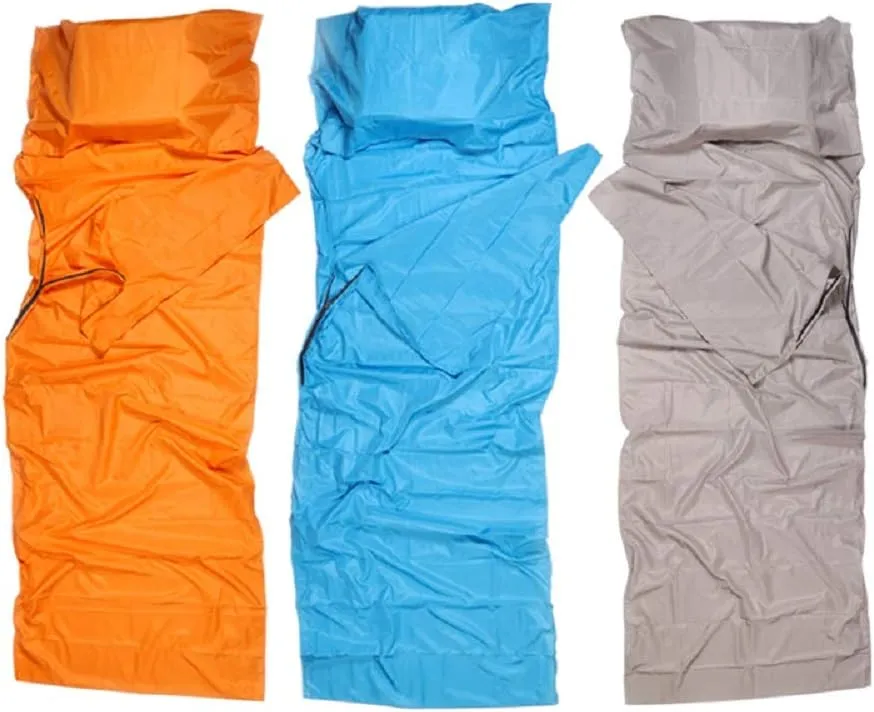 AnHua Portable Outdoor Sleeping Bag Liner Polyester Pongee Portable Single Sleeping Bags Camping Travel Healthy Hotel Outdoor Sleeping Bag