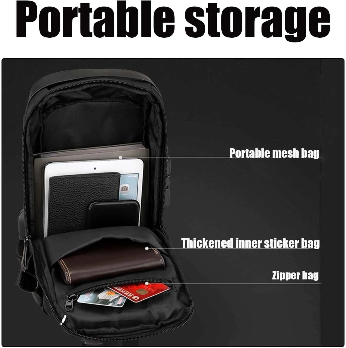 Anti-theft Chest Bag Business Shoulder Bags Satchel Bag Waterproof Shoulder Backpack,USB Charging Sport Bag (golden)