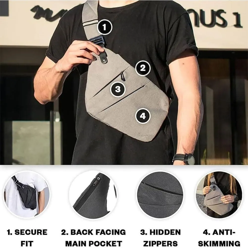 Anti Theft Travel Bag, Large Crossbody Bags for Women Men, Waterproof Lightweight Shoulder Sling Bags