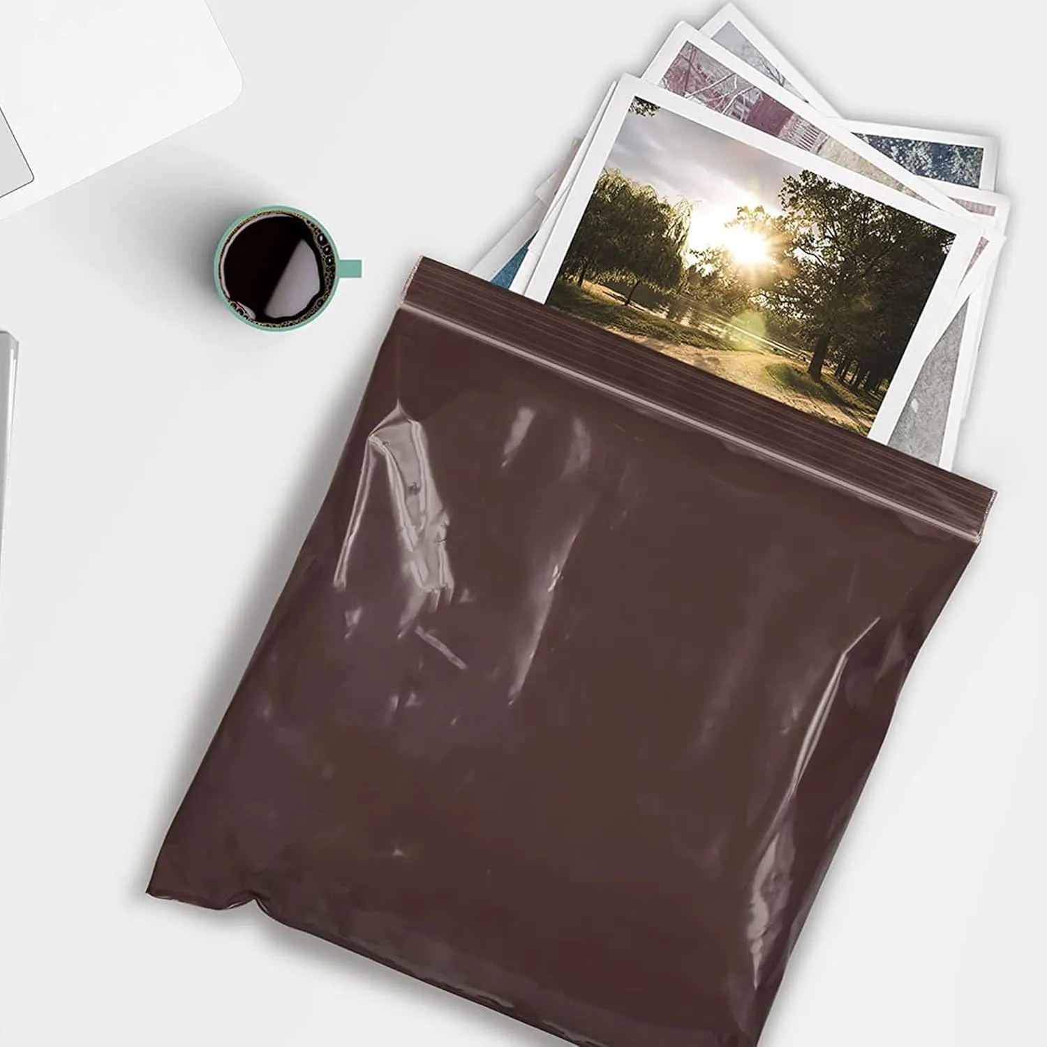 APQ Amber Zip Bags for Packaging, 12 x 12 Inch. 100 Pack Resistant Reclosable Poly Bags. 3 Mil Reclosable Plastic Bags with Zipper Closure. Waterproof Reclosable Zipper Bag. Plastic Zip Baggies