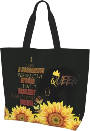 ASYG African American Black Women Shoulder Bag African Women Bags Storage Handle Shopping Bag Women Portable Bag