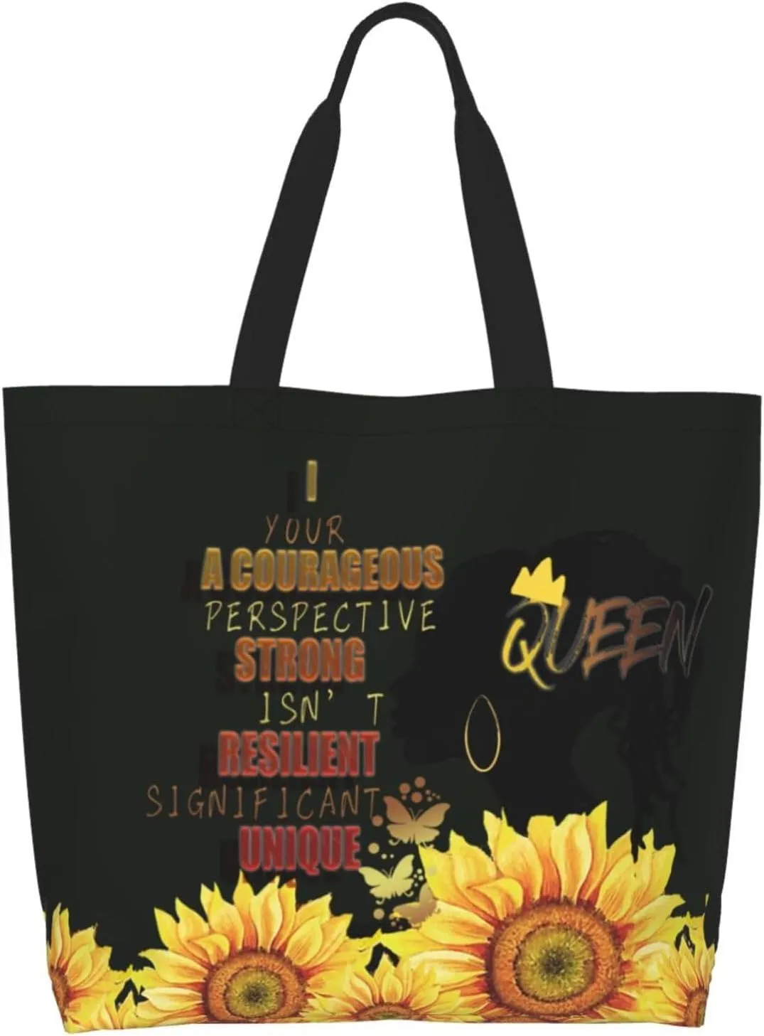 ASYG African American Black Women Shoulder Bag African Women Bags Storage Handle Shopping Bag Women Portable Bag