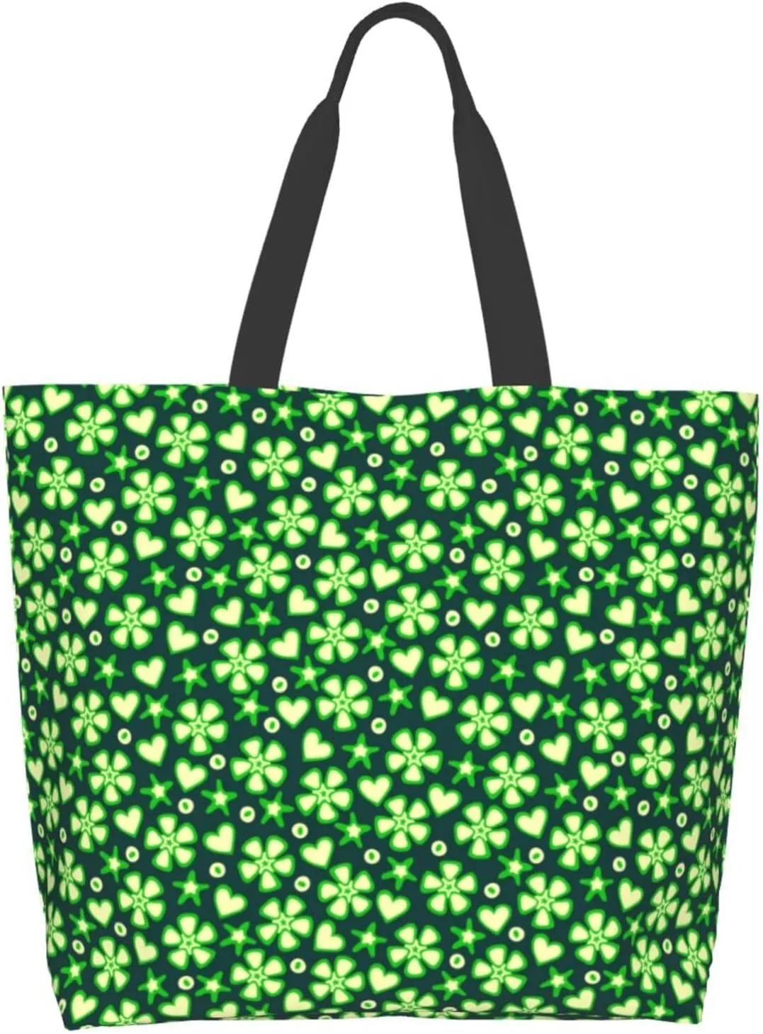 ASYG St Patrick Tote Shoulder Bag Green Clover Grocery Bags Storage Handle Shopping Bag Portable Bag