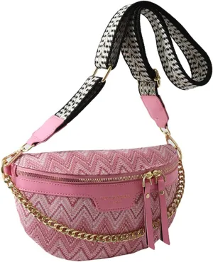 AuSion Minimalist Leather Crossbody Waist Bag for Women – Casual Chest Bag with Wide Adjustable Strap, Ethnic Style Hands-free Purse, Perfect for Everyday, Travel and Festival Wear