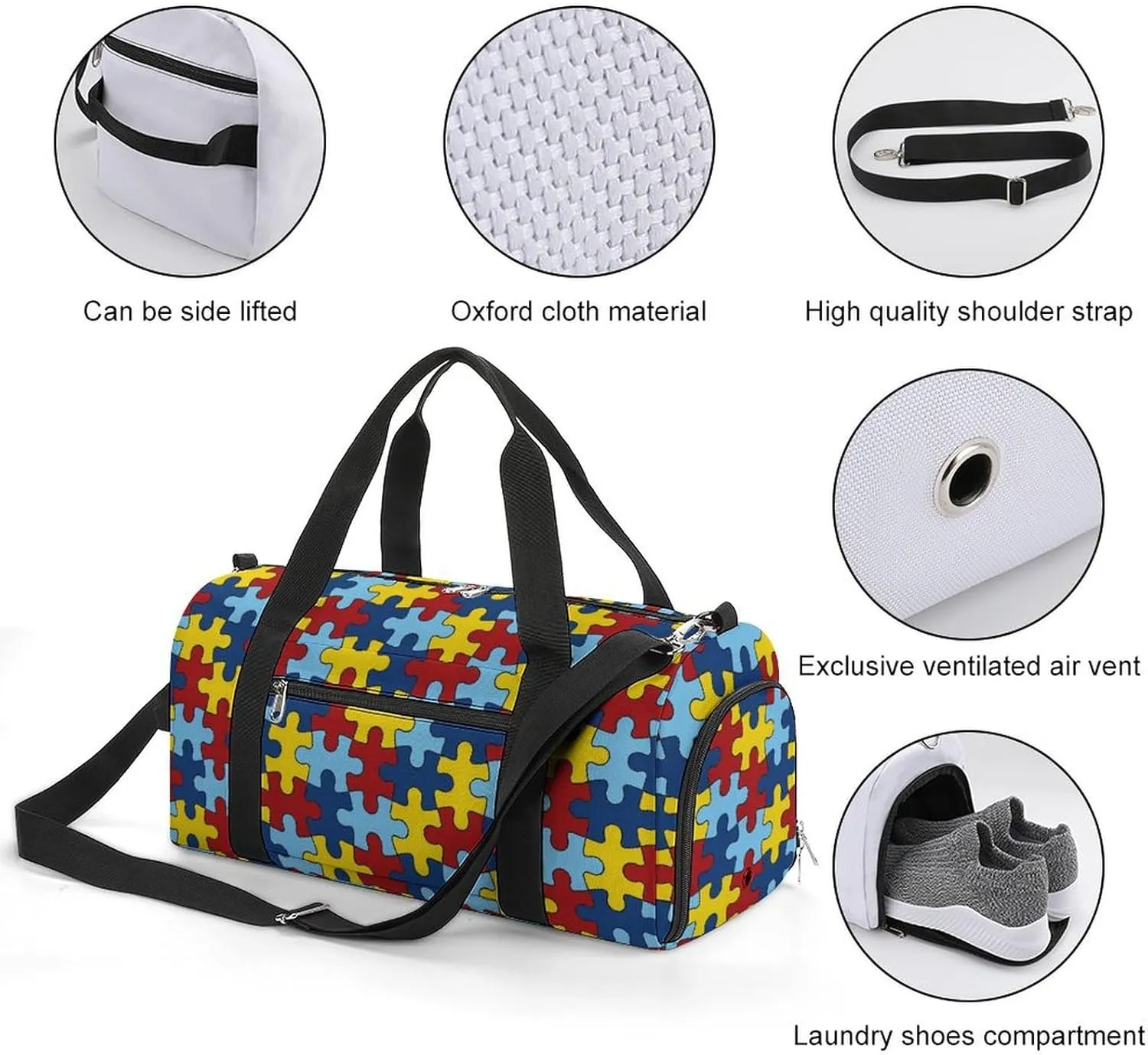 AUTISM AWARANESS Lightweight And Large Capacity Fitness Bag