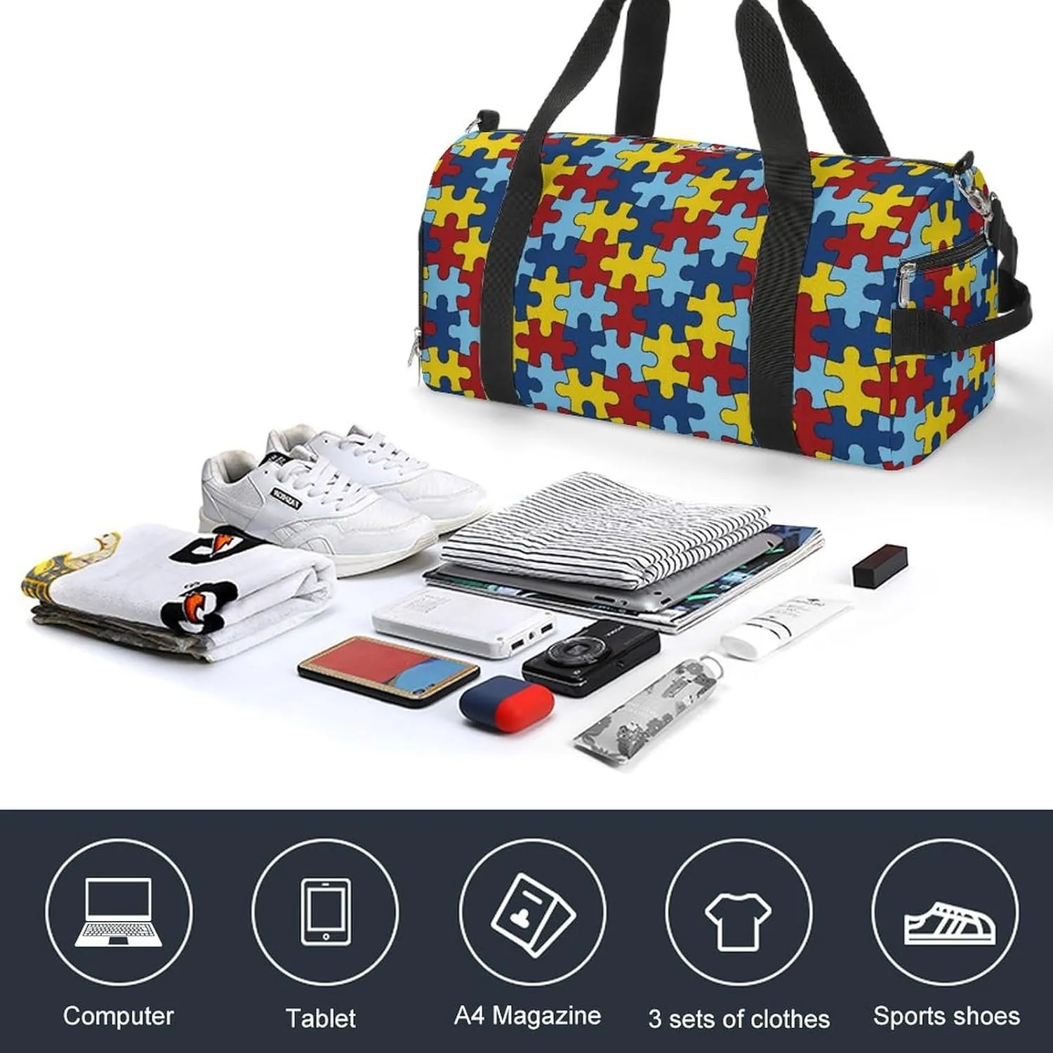 AUTISM AWARANESS Lightweight And Large Capacity Fitness Bag