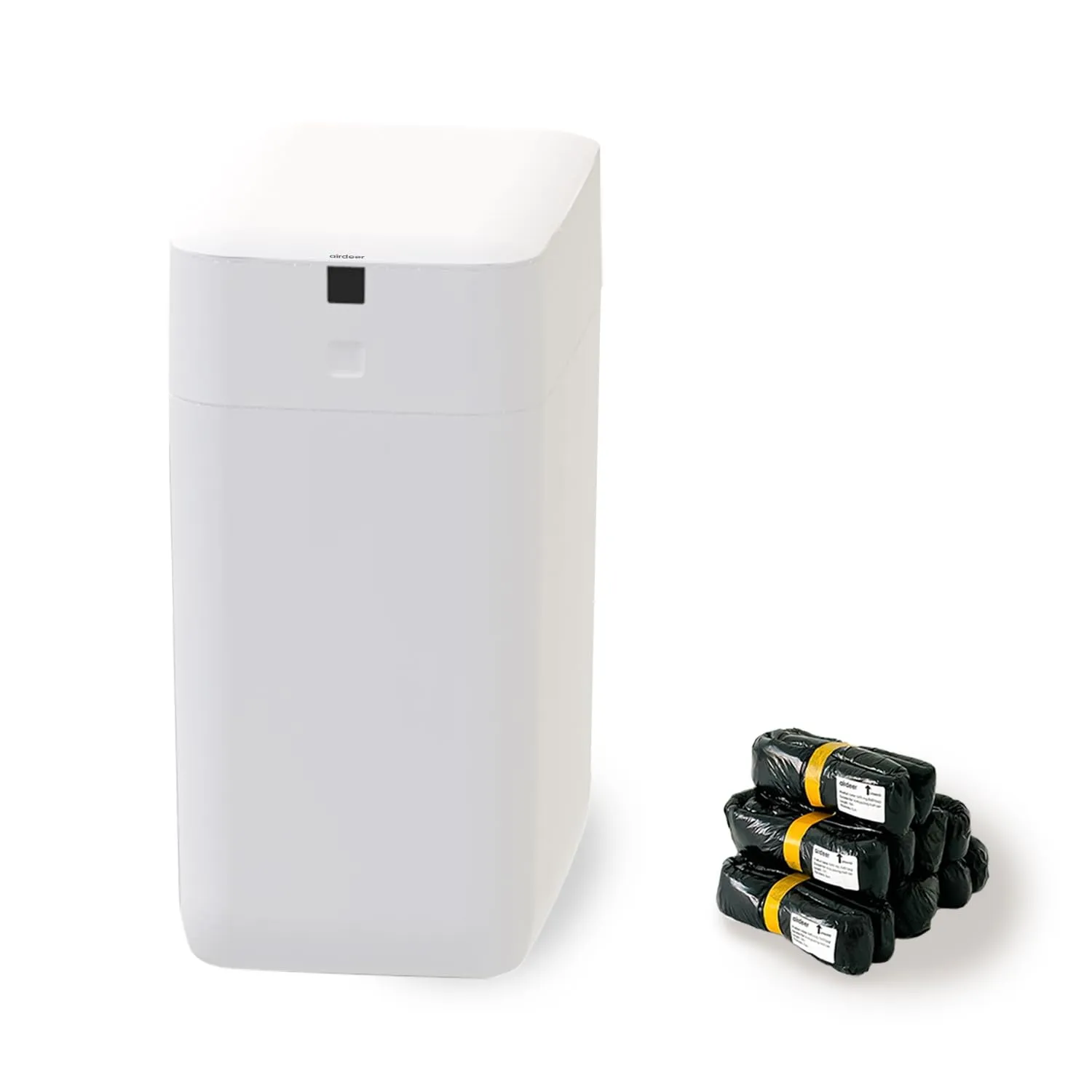 Automatic Trash Can, 3 Gallon Self Sealing and Self-Changing Smart Trash Can, Motion Sensor, Touchless Garbage can with lid for Kitchen Bathroom Bedroom Office, 6 Refill Rings(C3, White)