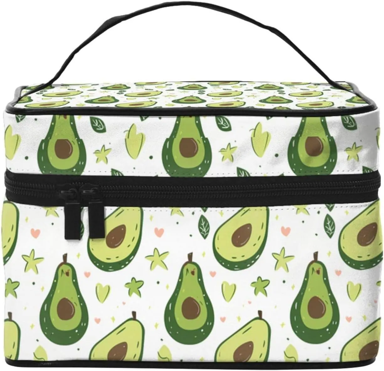 Avocado Star Makeup Bag for Women Travel Cosmetic Bag Large Makeup Case Portable Toiletry Skincare Organizer Bag