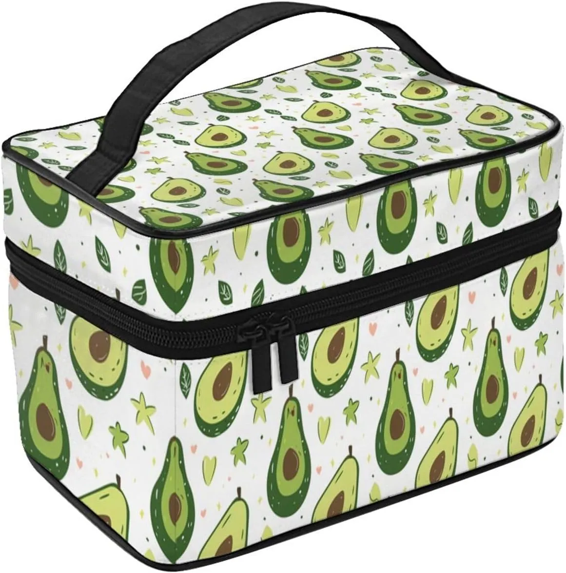 Avocado Star Makeup Bag for Women Travel Cosmetic Bag Large Makeup Case Portable Toiletry Skincare Organizer Bag