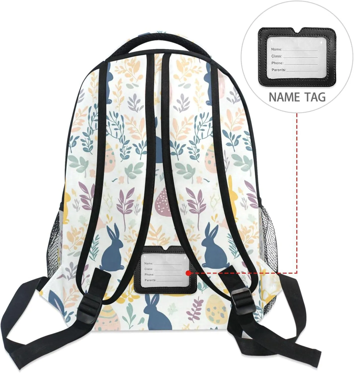 Backpack for Men Women Waterproof Stylish Travel Bags with Chest Strap for Business Work College Travel Trip Easter Bunnies Colorful Safari Simple