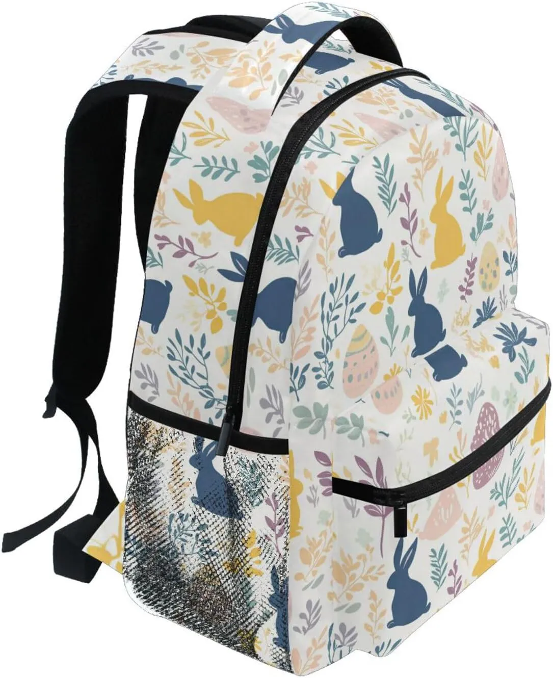 Backpack for Men Women Waterproof Stylish Travel Bags with Chest Strap for Business Work College Travel Trip Easter Bunnies Colorful Safari Simple