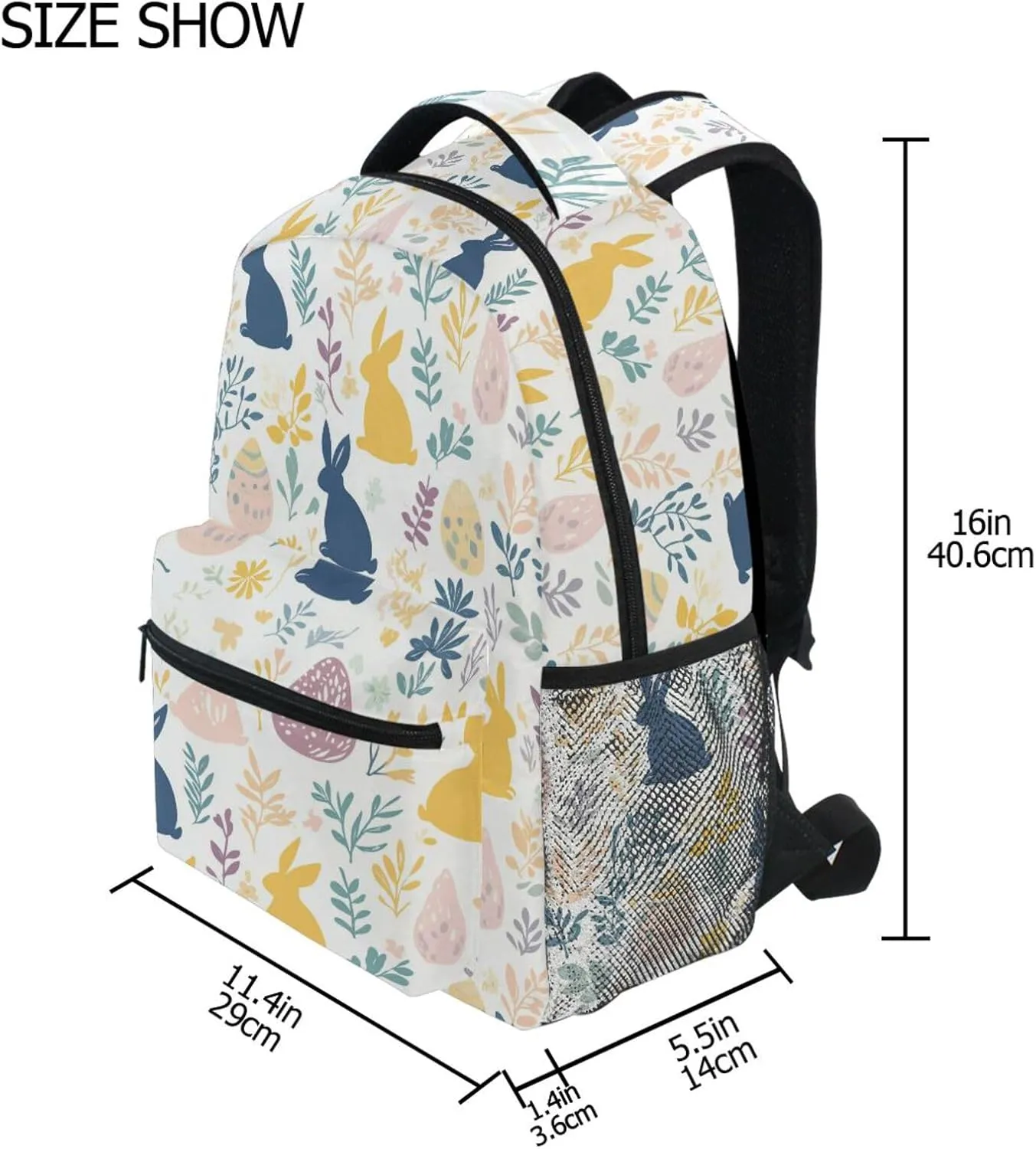 Backpack for Men Women Waterproof Stylish Travel Bags with Chest Strap for Business Work College Travel Trip Easter Bunnies Colorful Safari Simple