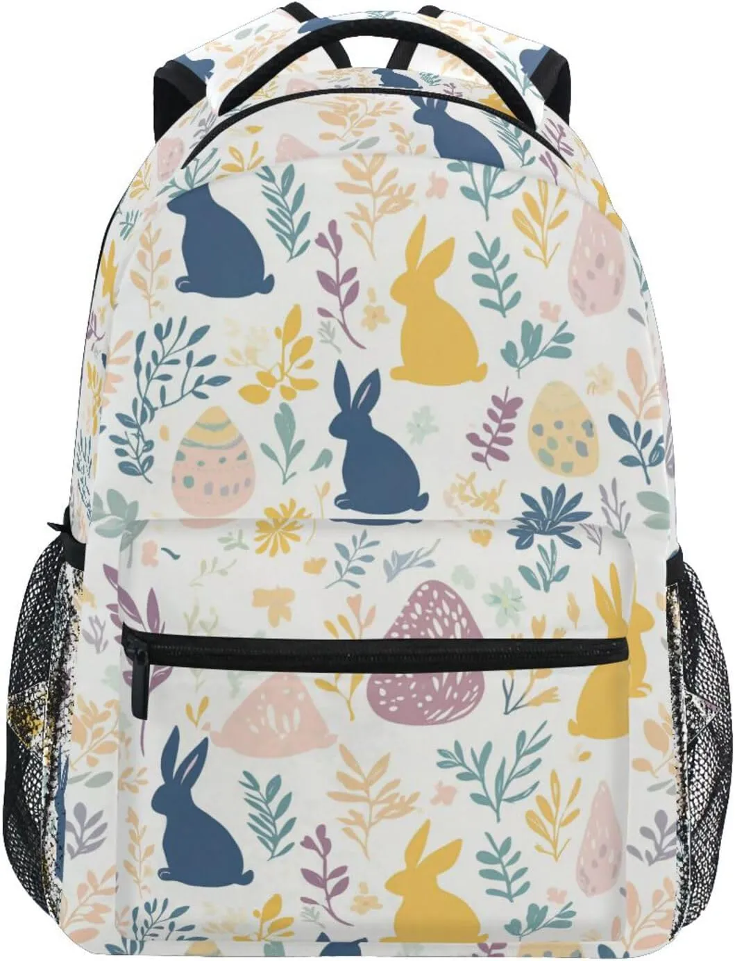 Backpack for Men Women Waterproof Stylish Travel Bags with Chest Strap for Business Work College Travel Trip Easter Bunnies Colorful Safari Simple
