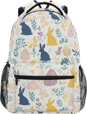 Backpack for Men Women Waterproof Stylish Travel Bags with Chest Strap for Business Work College Travel Trip Easter Bunnies Colorful Safari Simple