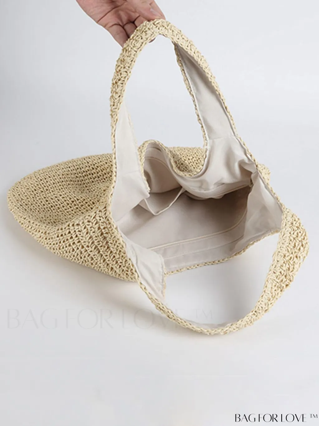 BagForLove - Chic Straw Shoulder Bag - Sleek & Polished Design
