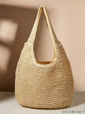 BagForLove - Chic Straw Shoulder Bag - Sleek & Polished Design