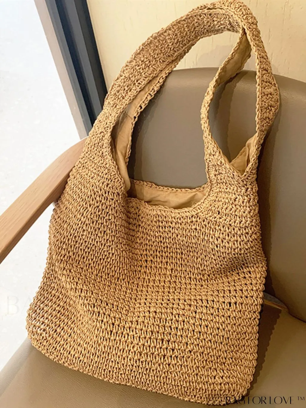 BagForLove - Chic Straw Shoulder Bag - Sleek & Polished Design