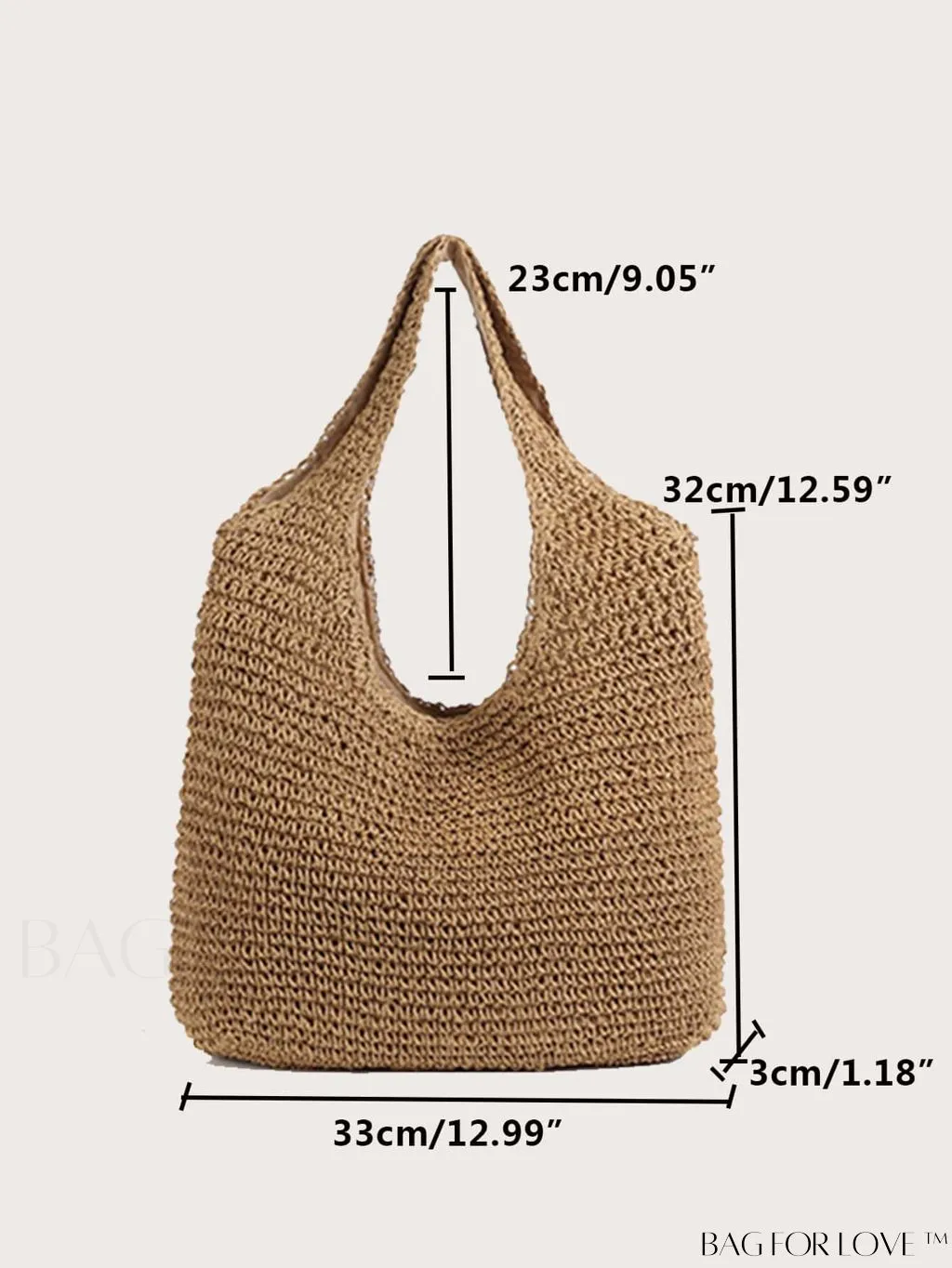 BagForLove - Chic Straw Shoulder Bag - Sleek & Polished Design