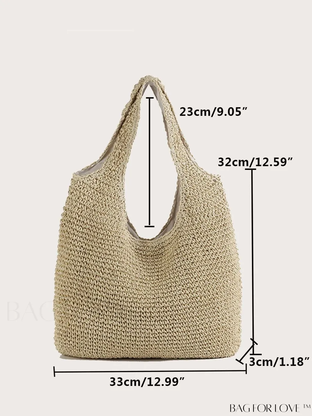 BagForLove - Chic Straw Shoulder Bag - Sleek & Polished Design