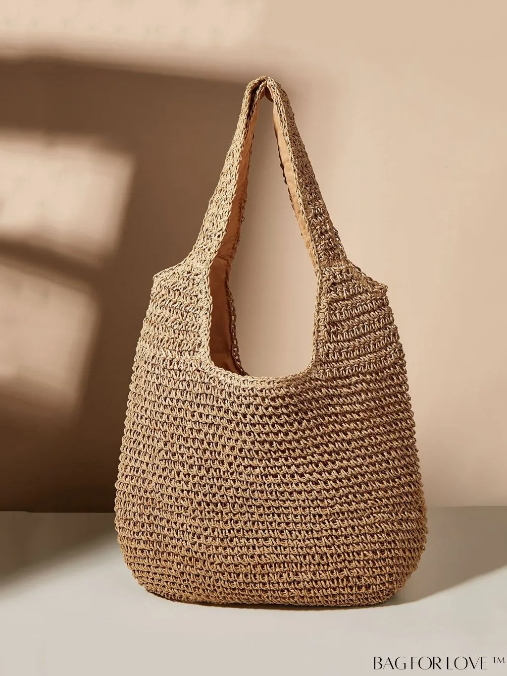 BagForLove - Chic Straw Shoulder Bag - Sleek & Polished Design