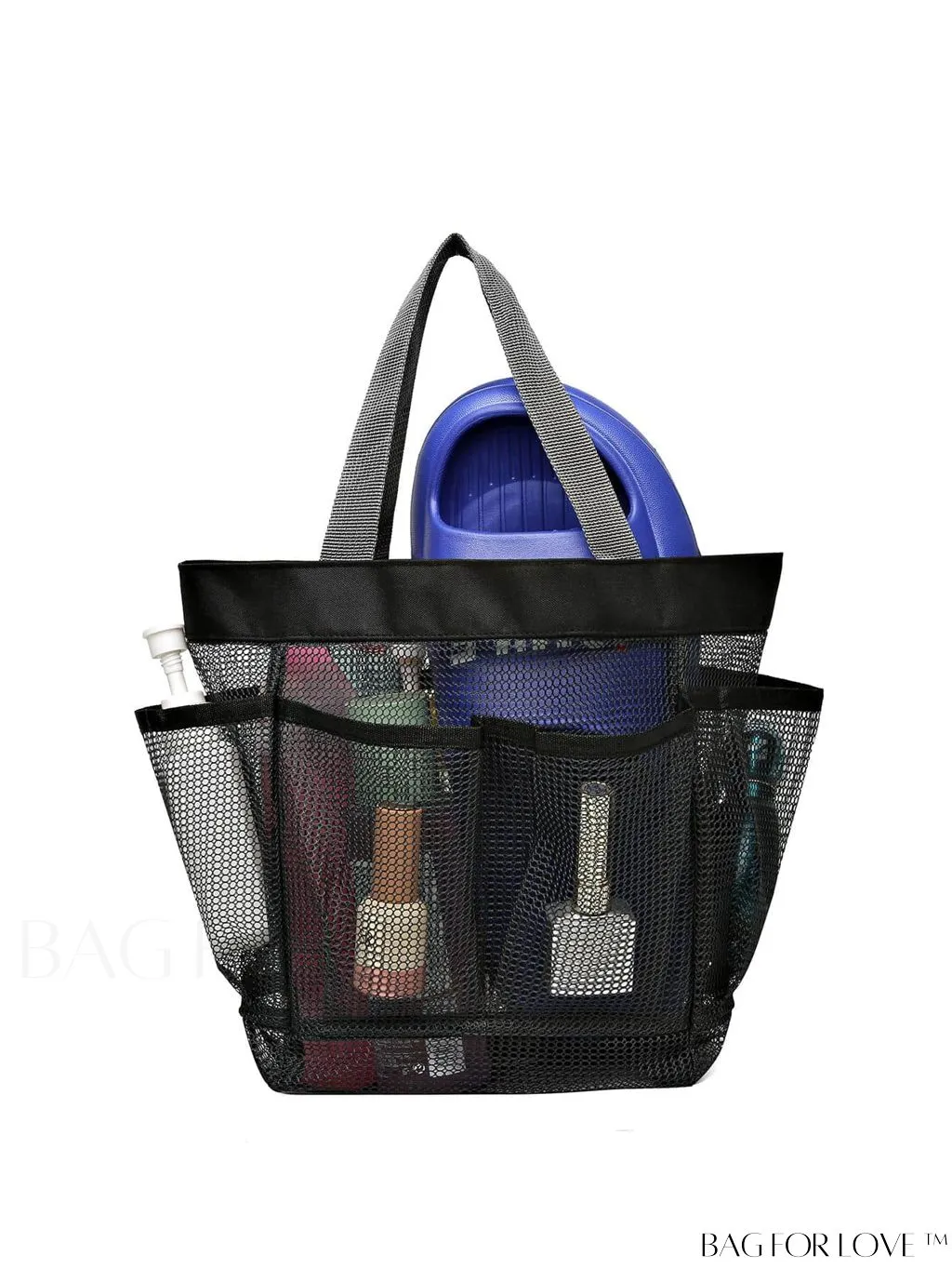BagForLove - Large Beach Bag with Mesh Construction - Solid Color, No-Closure