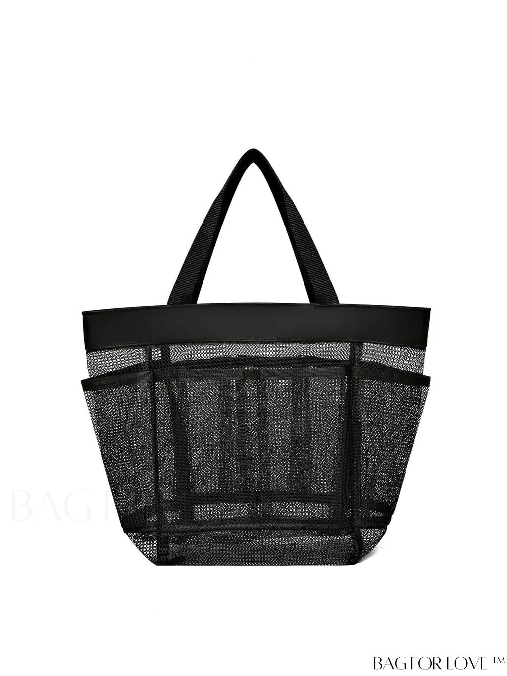 BagForLove - Large Beach Bag with Mesh Construction - Solid Color, No-Closure