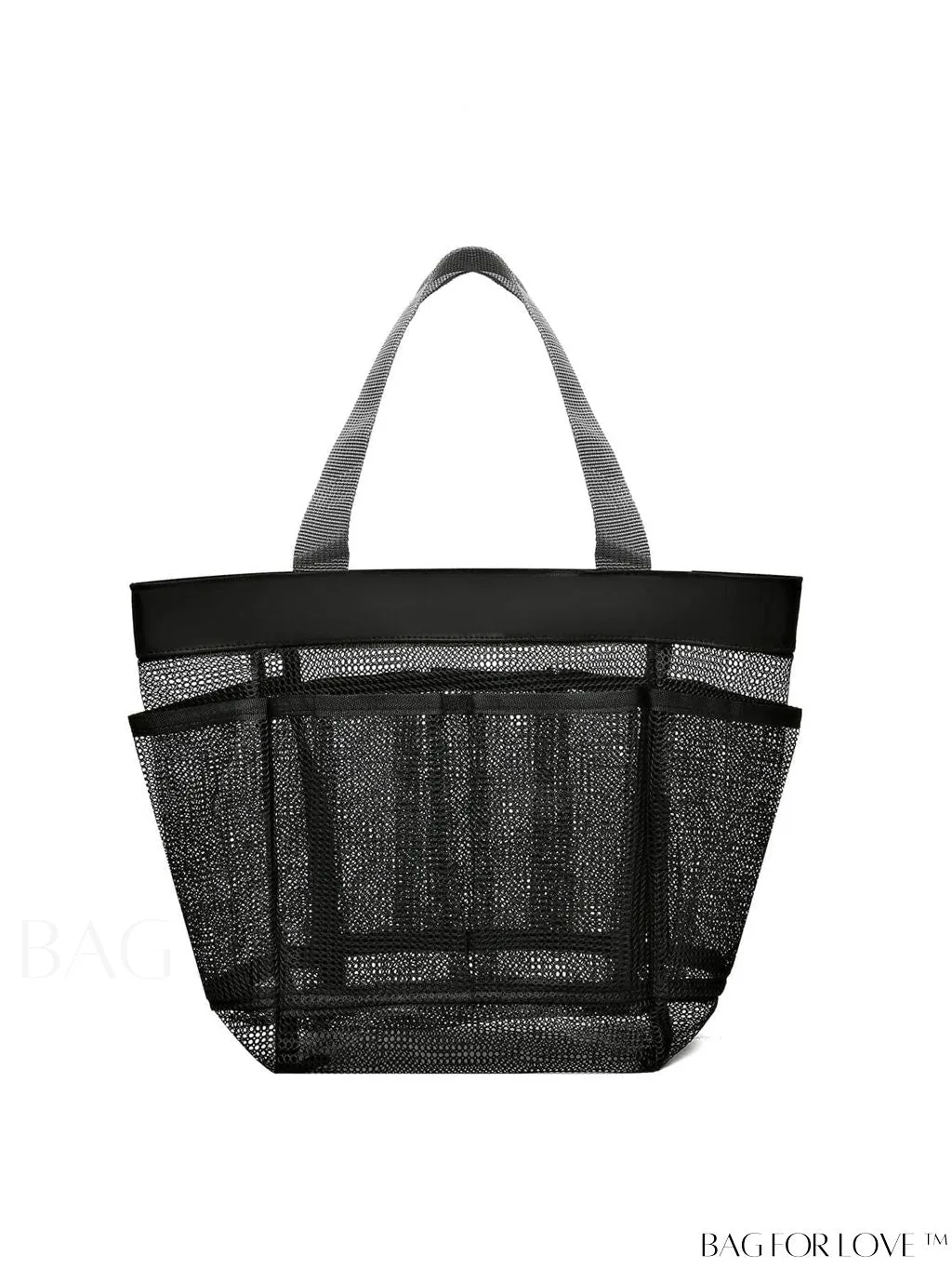 BagForLove - Large Beach Bag with Mesh Construction - Solid Color, No-Closure