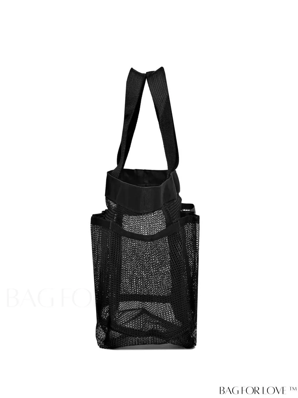BagForLove - Large Beach Bag with Mesh Construction - Solid Color, No-Closure