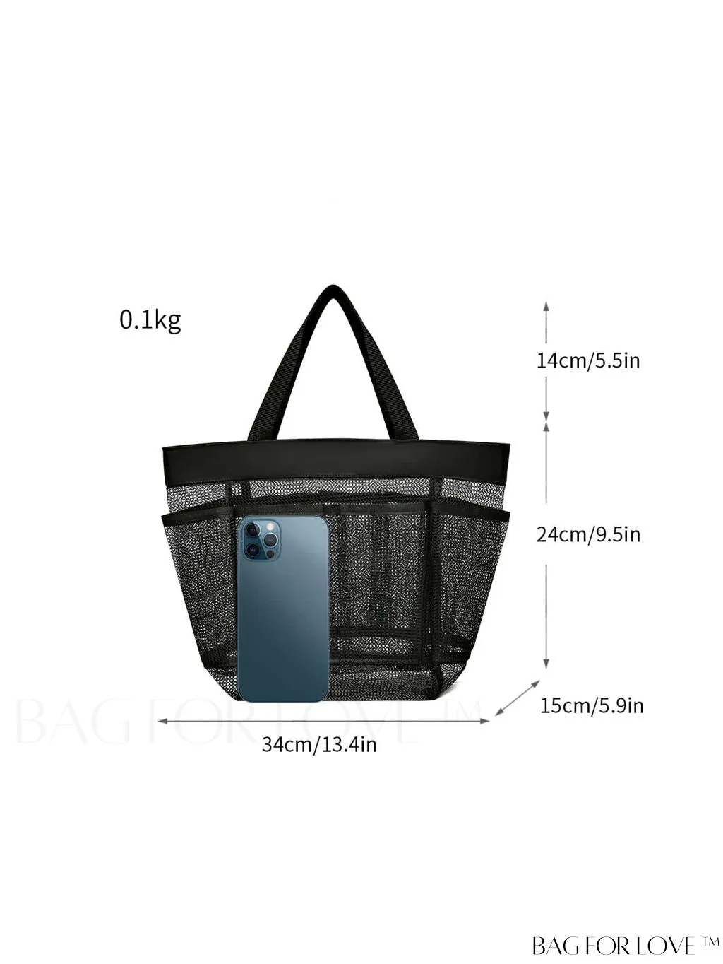 BagForLove - Large Beach Bag with Mesh Construction - Solid Color, No-Closure