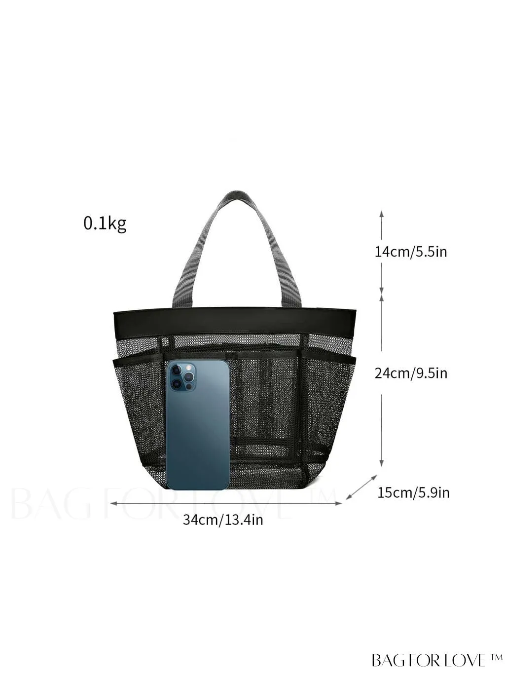 BagForLove - Large Beach Bag with Mesh Construction - Solid Color, No-Closure