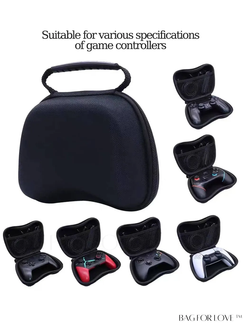BagForLove - Portable Hard Shell Protective Case with Top Handle for Game Pad Storage