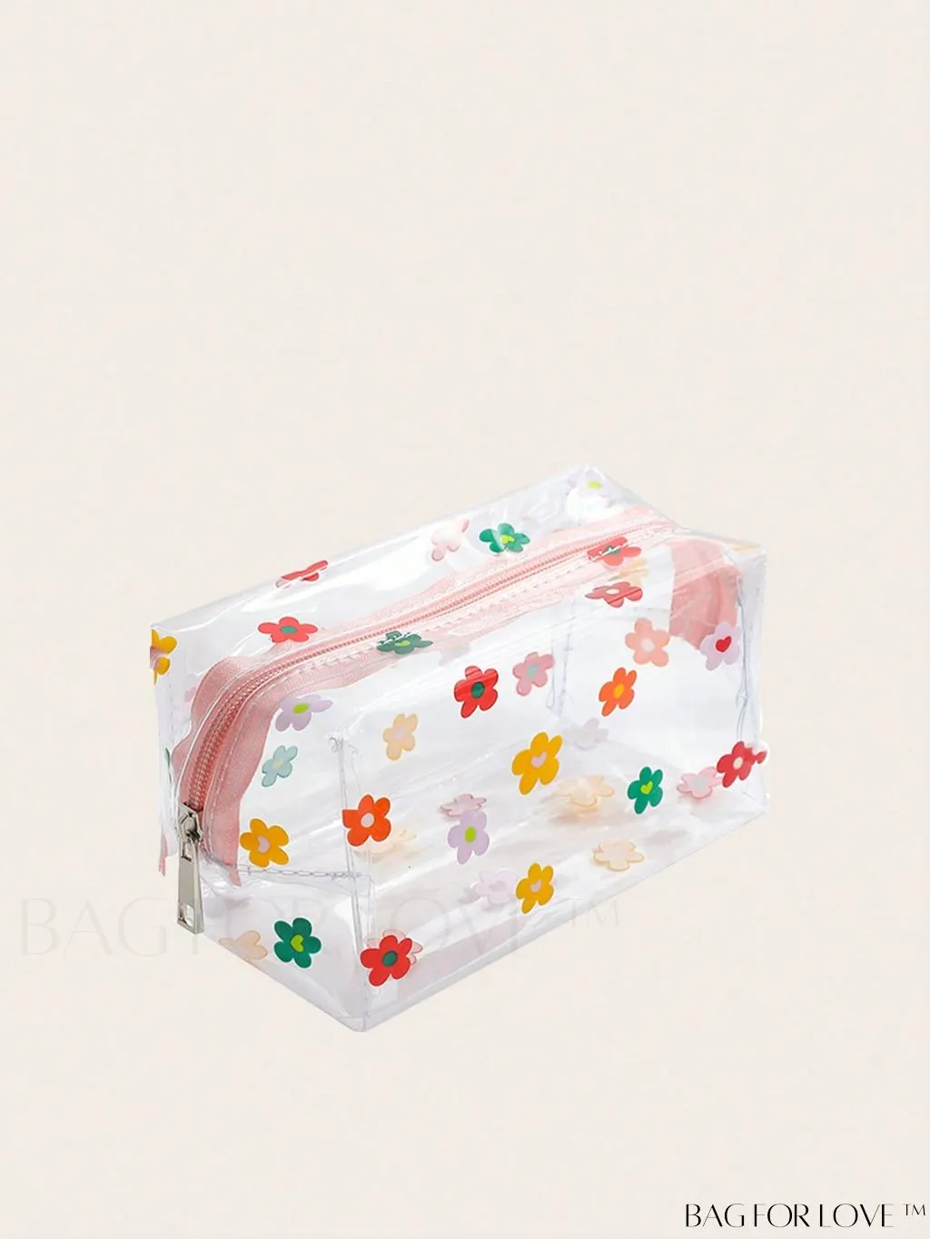 BagForLove - PVC Transparent Heart Pattern Cosmetics Bag: Waterproof, Portable, Cute & Multipurpose