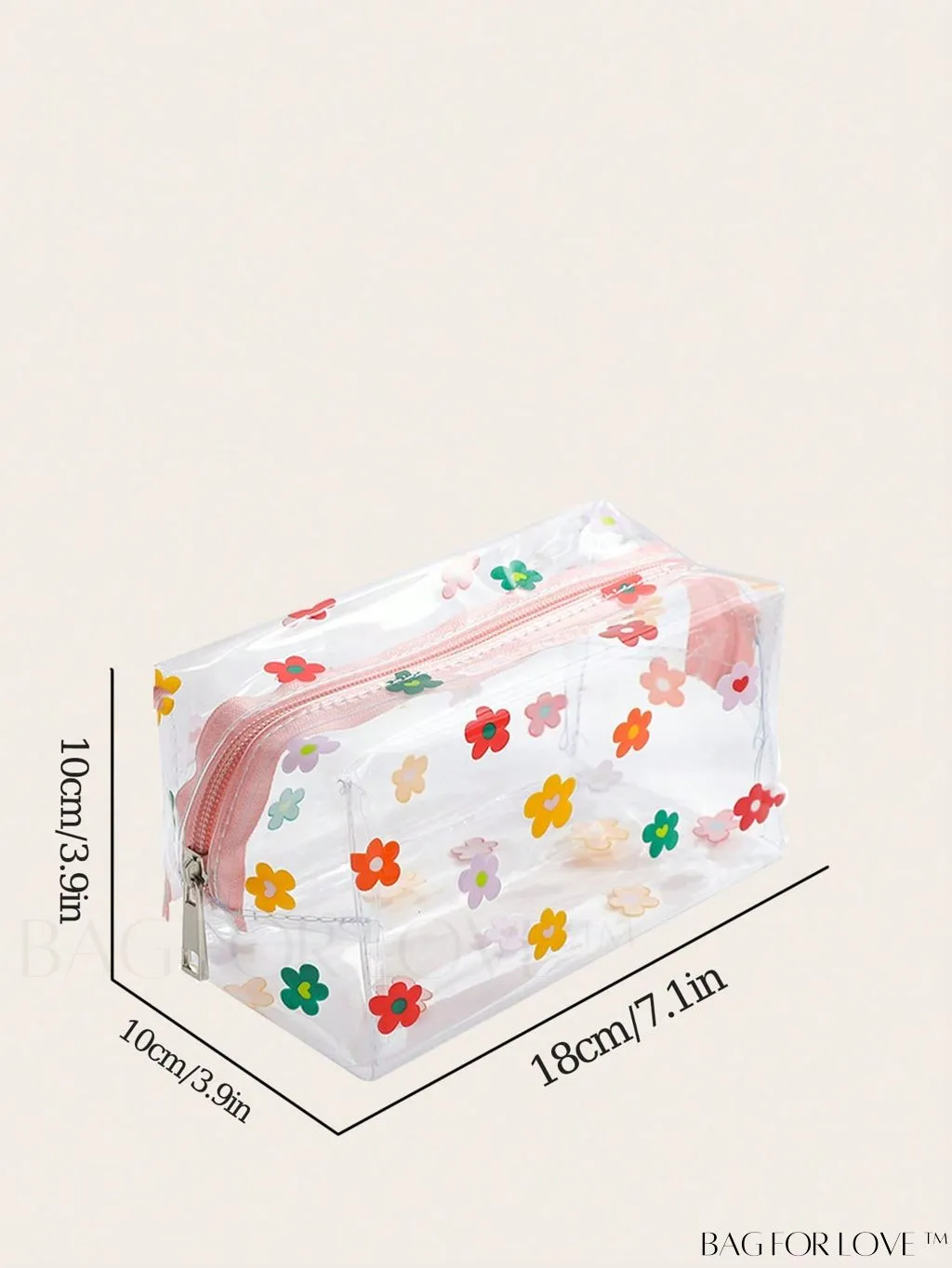 BagForLove - PVC Transparent Heart Pattern Cosmetics Bag: Waterproof, Portable, Cute & Multipurpose
