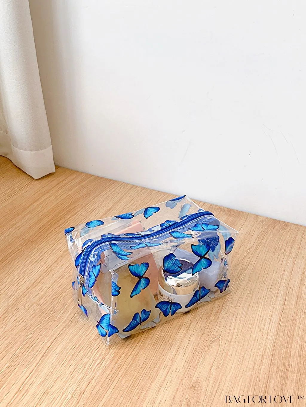 BagForLove - PVC Transparent Heart Pattern Cosmetics Bag: Waterproof, Portable, Cute & Multipurpose