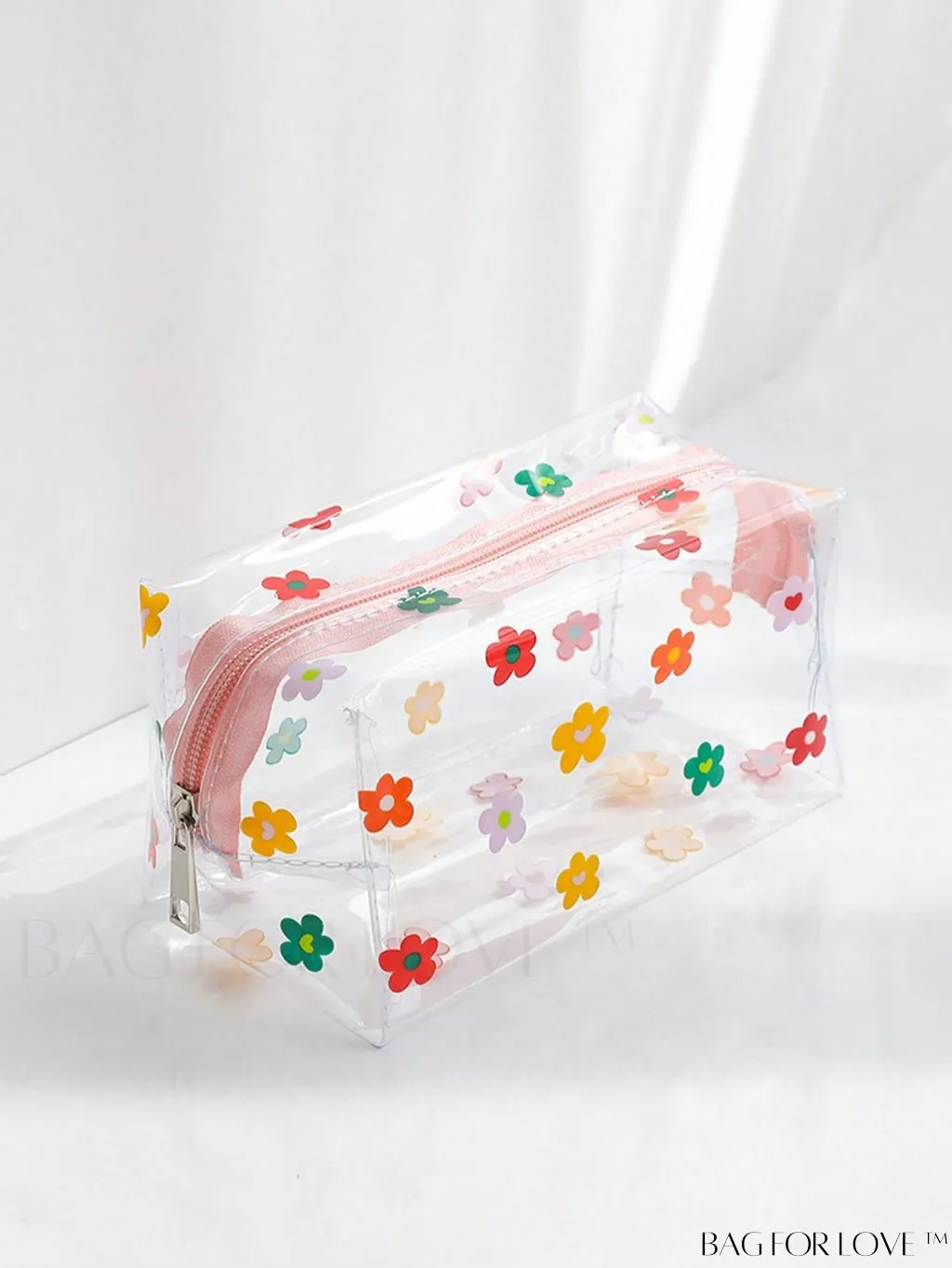 BagForLove - PVC Transparent Heart Pattern Cosmetics Bag: Waterproof, Portable, Cute & Multipurpose