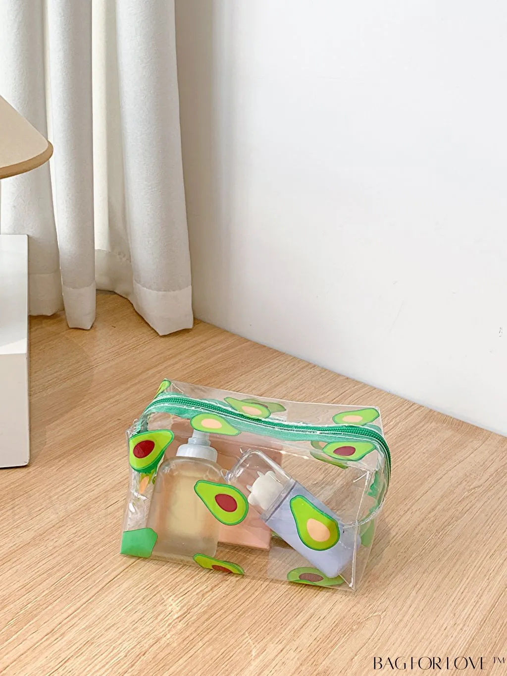 BagForLove - PVC Transparent Heart Pattern Cosmetics Bag: Waterproof, Portable, Cute & Multipurpose